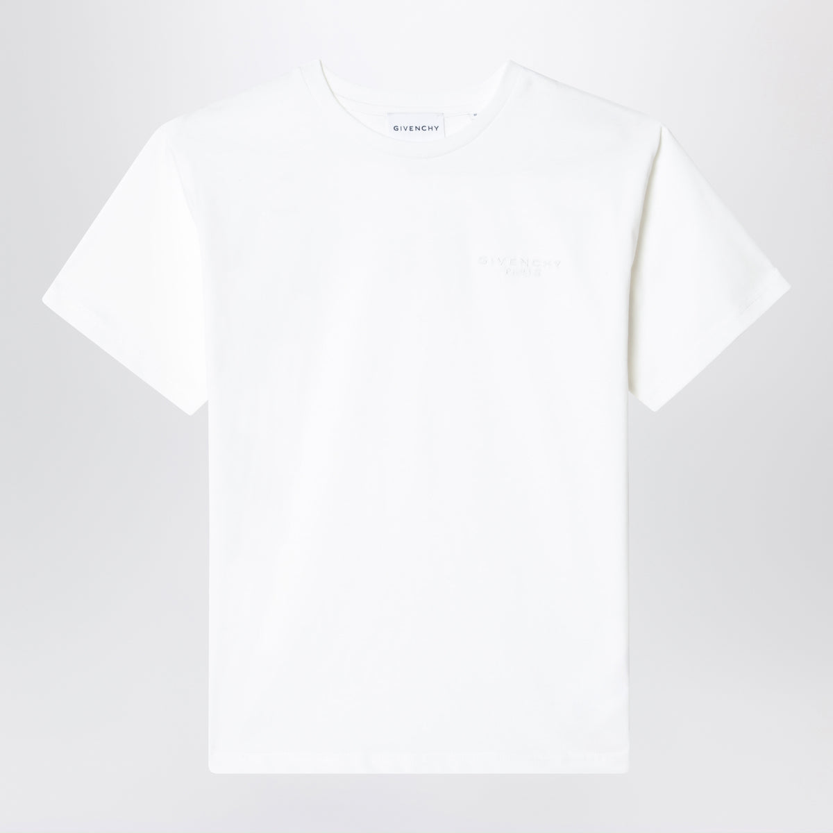 White cotton T-shirt with embroidered logo