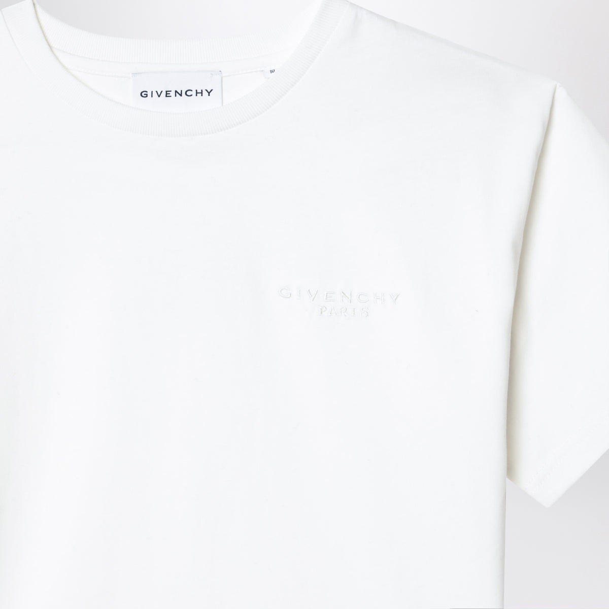 White cotton T-shirt with embroidered logo