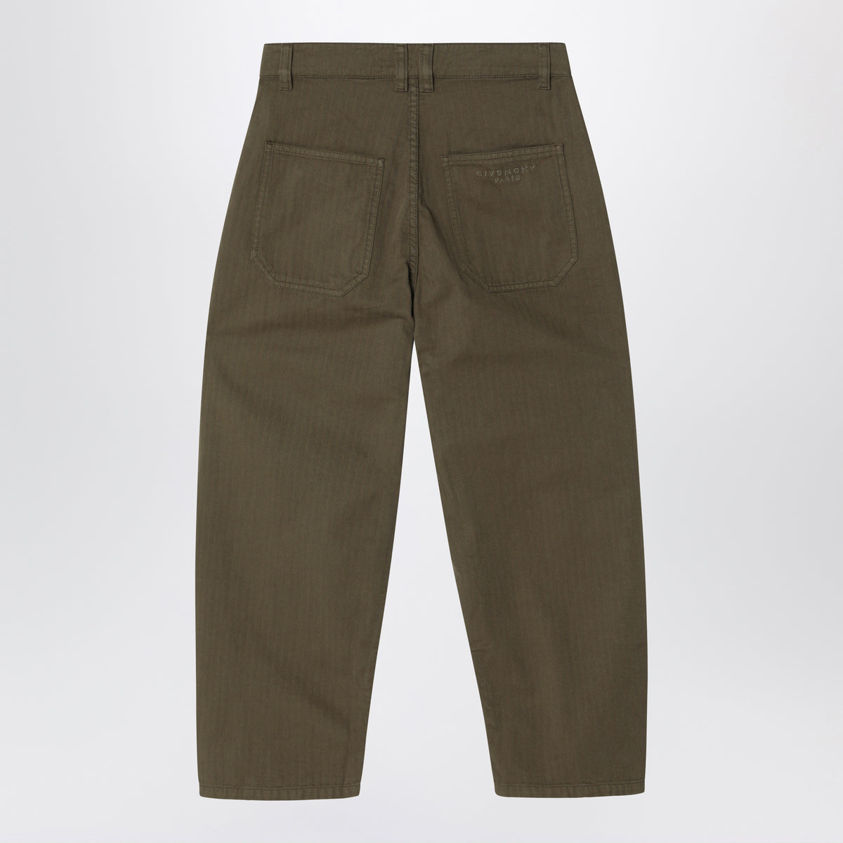 Khaki cotton twill trousers