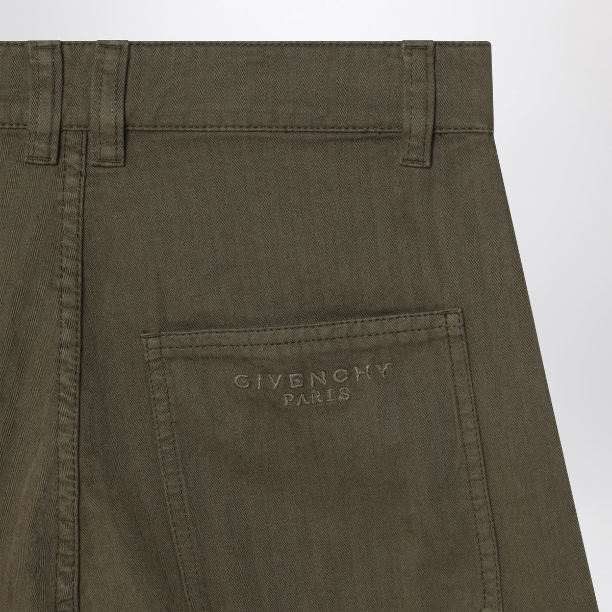 Khaki cotton twill trousers