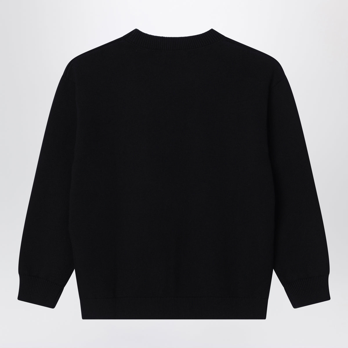 Pull noir en mélange de coton et cachemire
