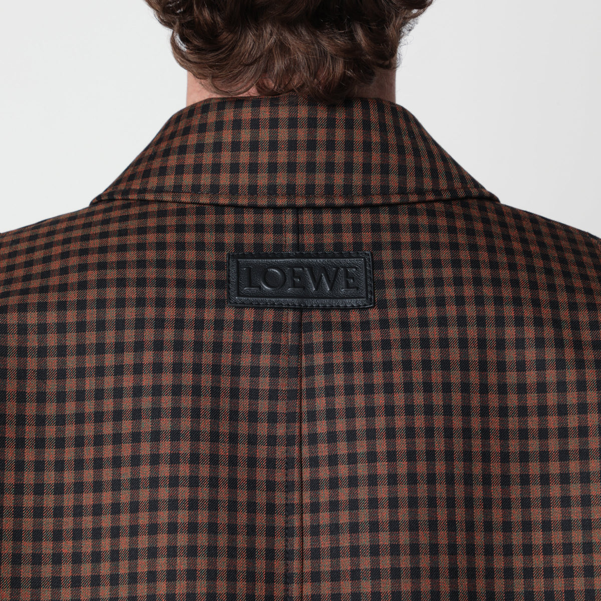 Brown and black checked wool jacket