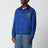 Langarmjacke aus Baumwolle und Leder in Blau