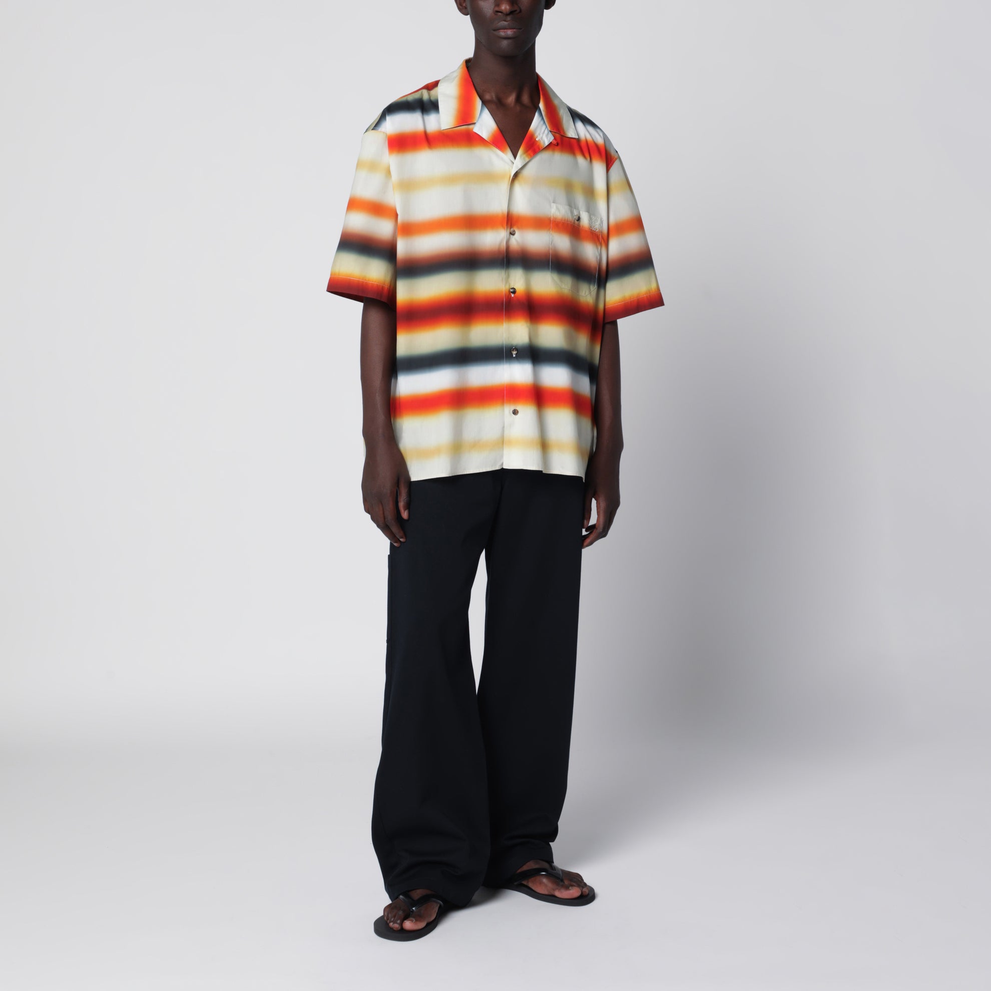 Regular-fit cotton twill pants in dark navy