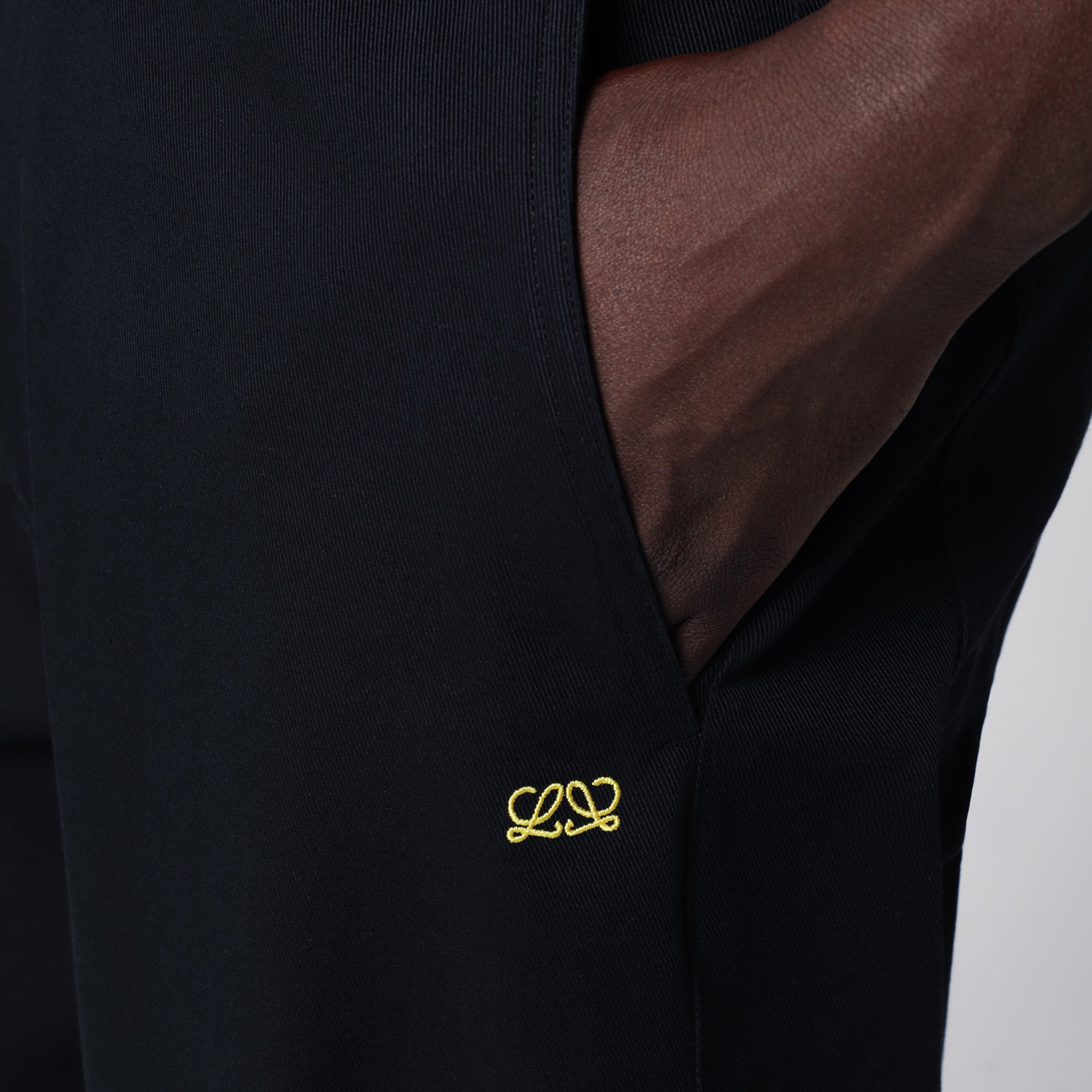Regular-fit cotton twill pants in dark navy