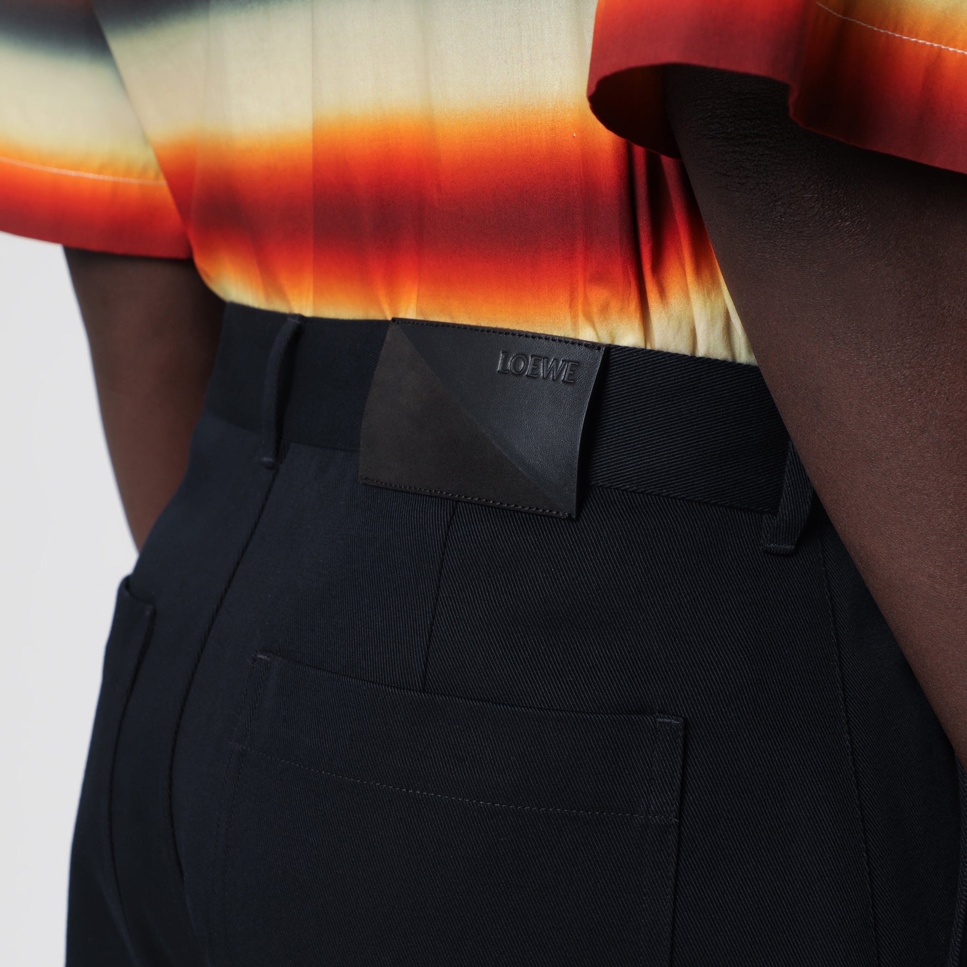Regular-fit cotton twill pants in dark navy