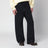 Anagram black wide-leg cotton jeans