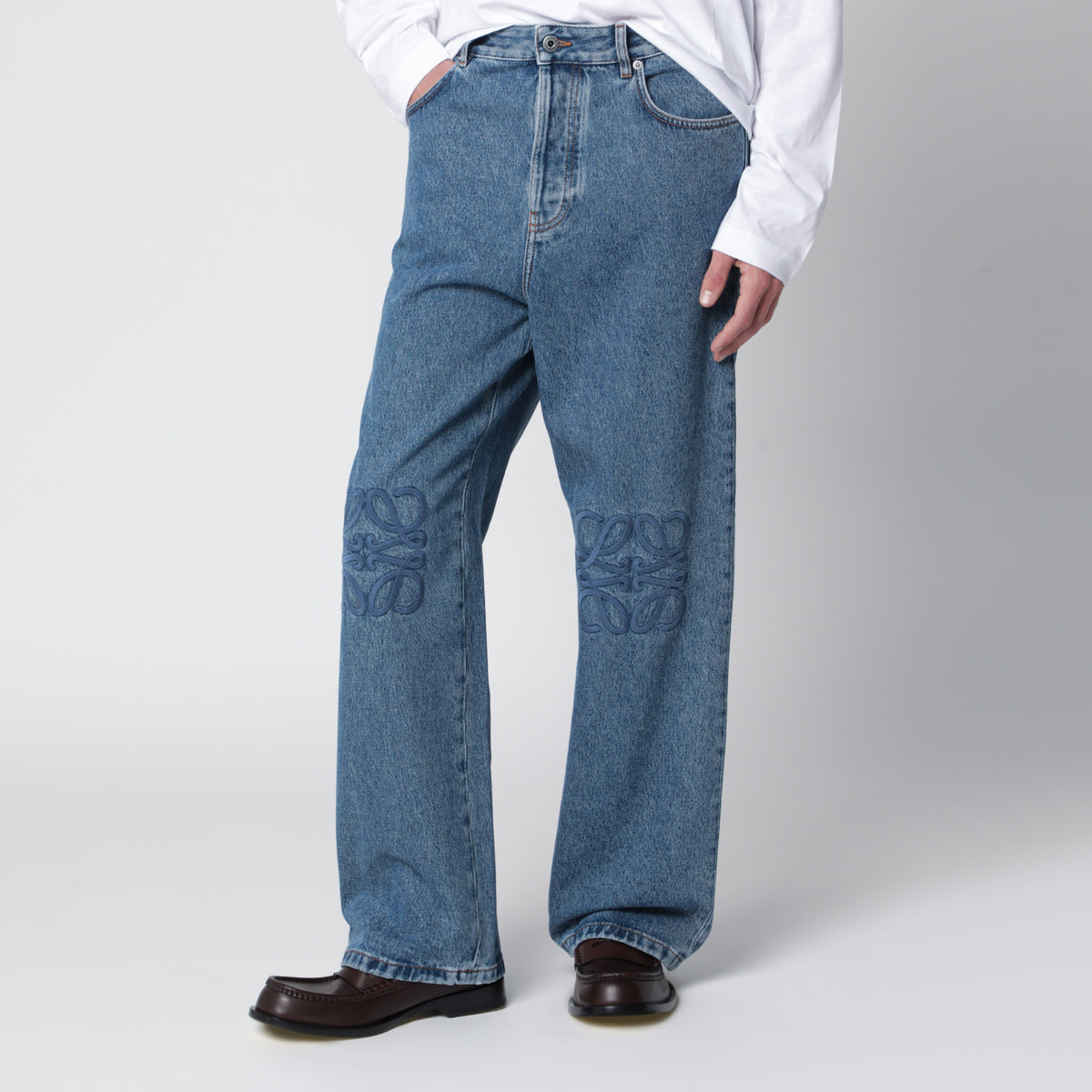 Baggy Anagram blue cotton denim jeans