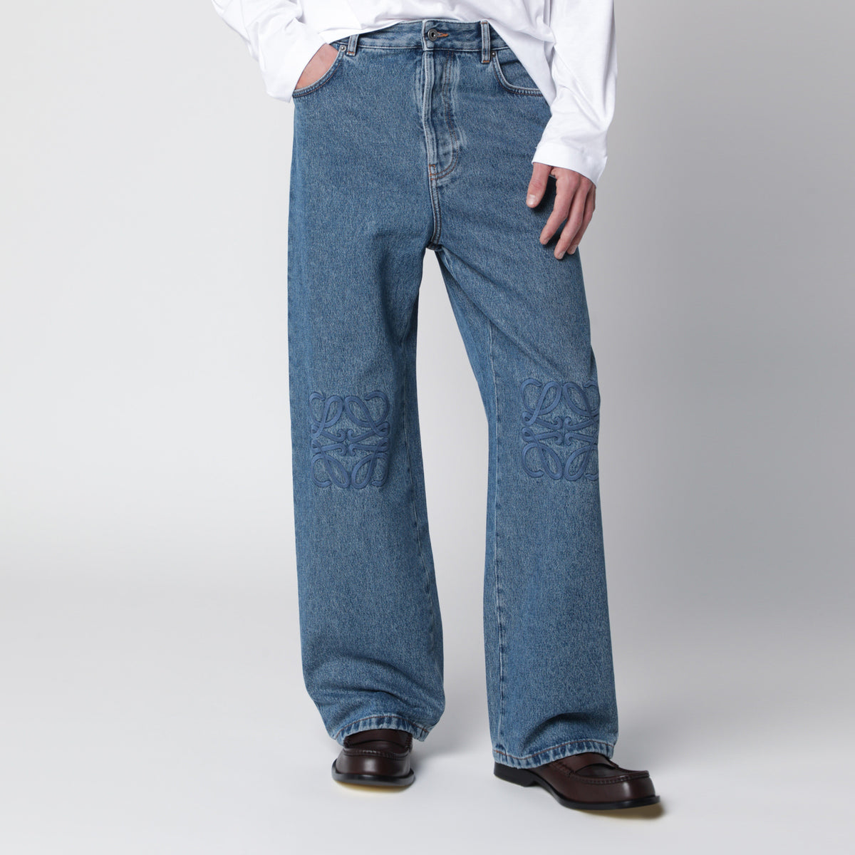 Baggy Anagram blue cotton denim jeans