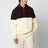 Brown/yellow half-zip sweatshirt in cotton blend