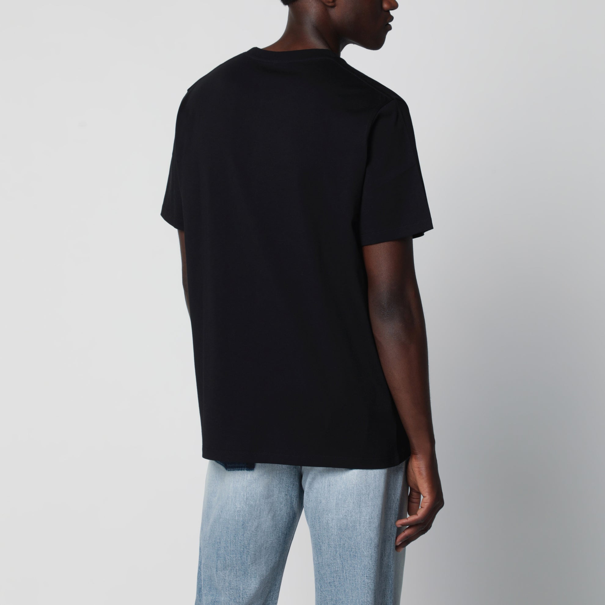 T-shirt in cotone nera con logo Anagram