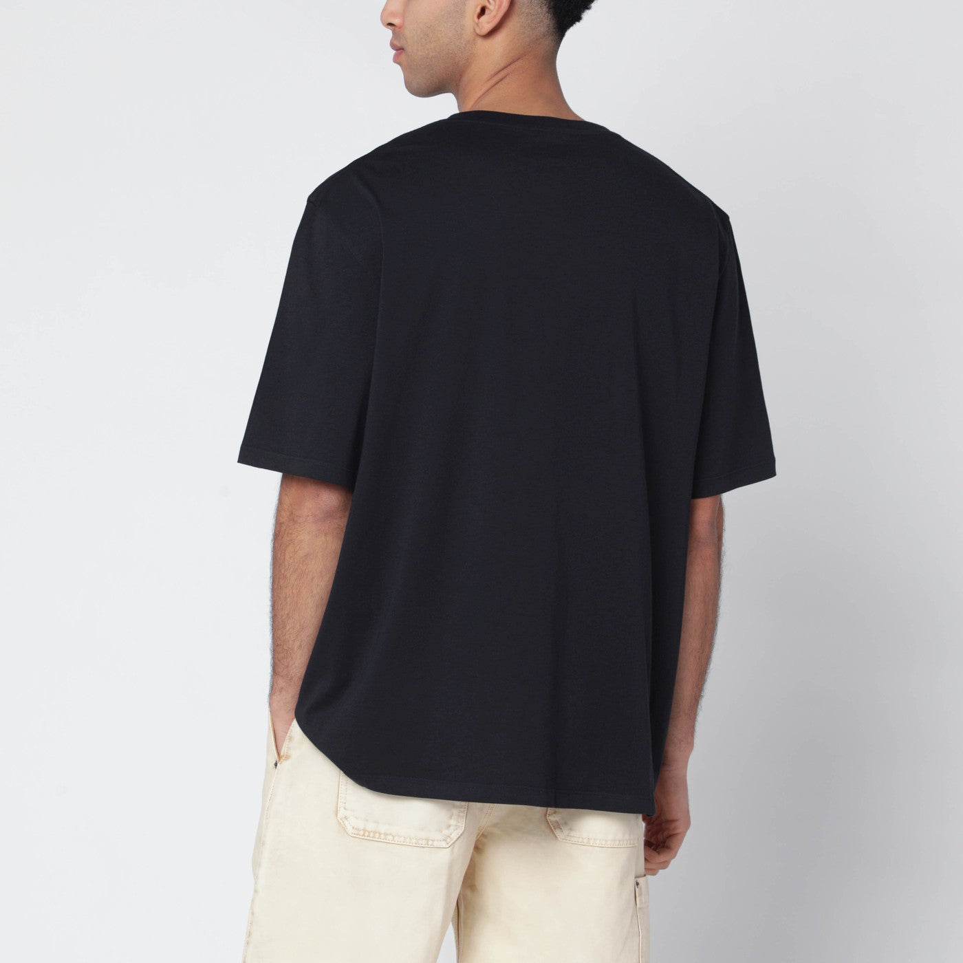 T-shirt bleu marine avec broderie Anagram et Futurist Cat