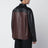 Black/burgundy leather overshirt
