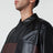 Black/burgundy leather overshirt