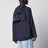 Navy technical micro-ripstop hooded jacket