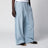 Pantaloni con coulisse in denim blu lavato