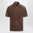 Camicia in pelle scamosciata marrone scura