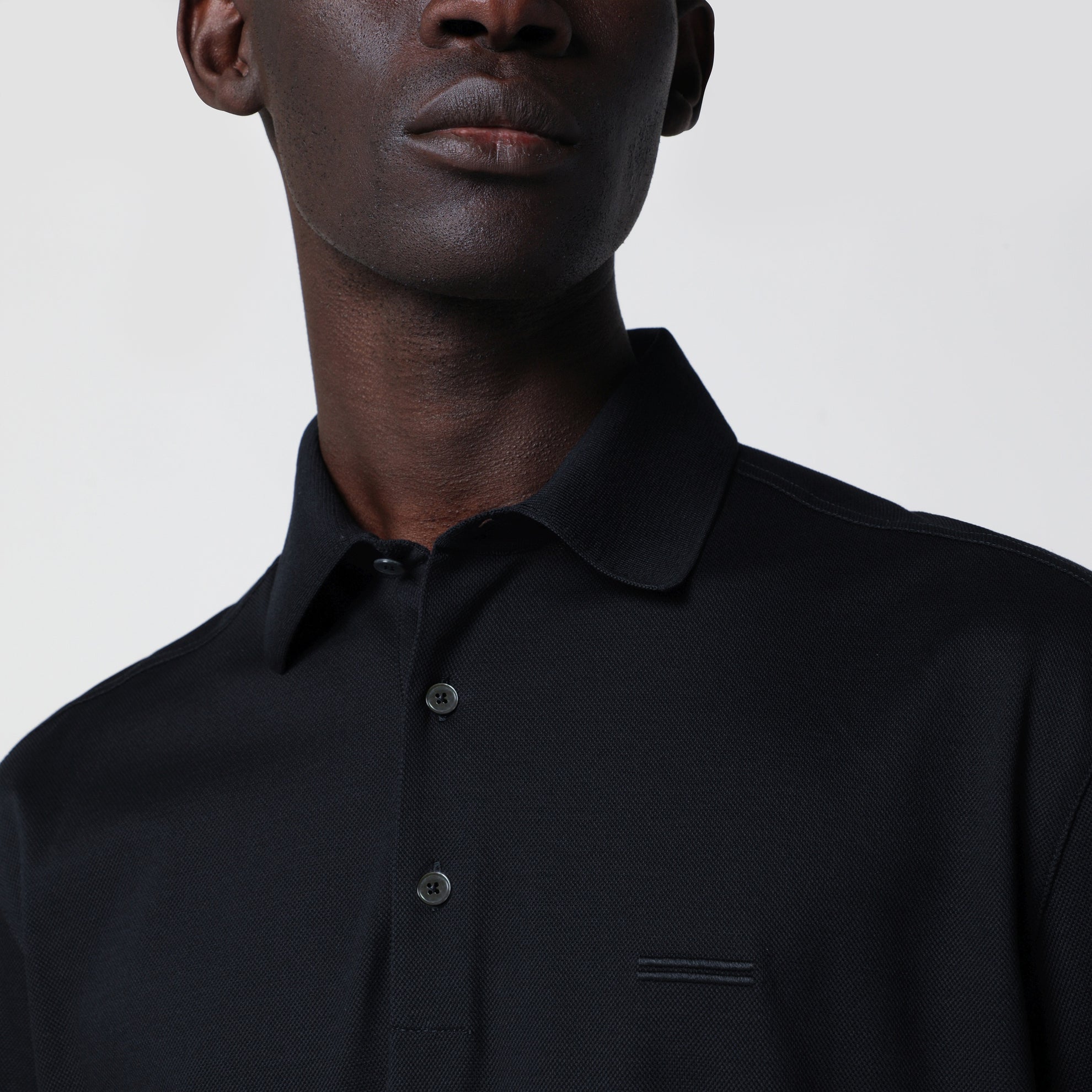 Navy blue cotton polo