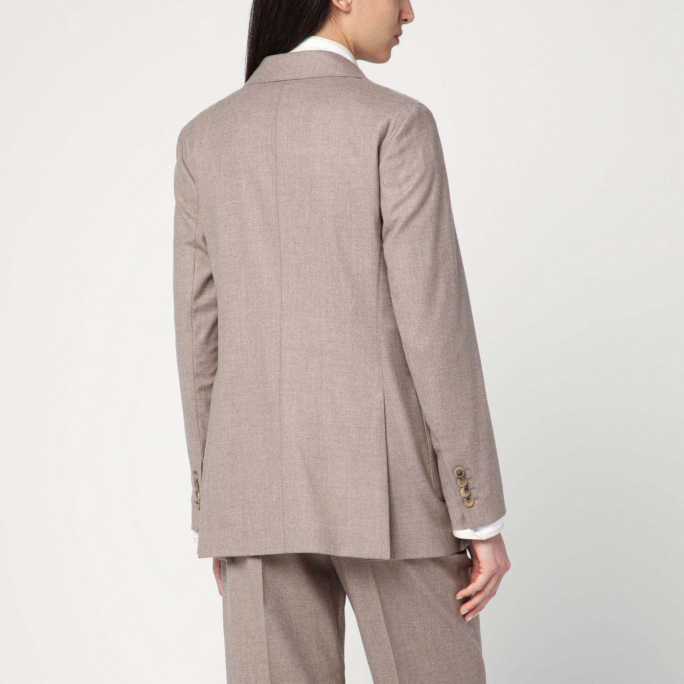 Veste croisée en cachemire couleur taupe