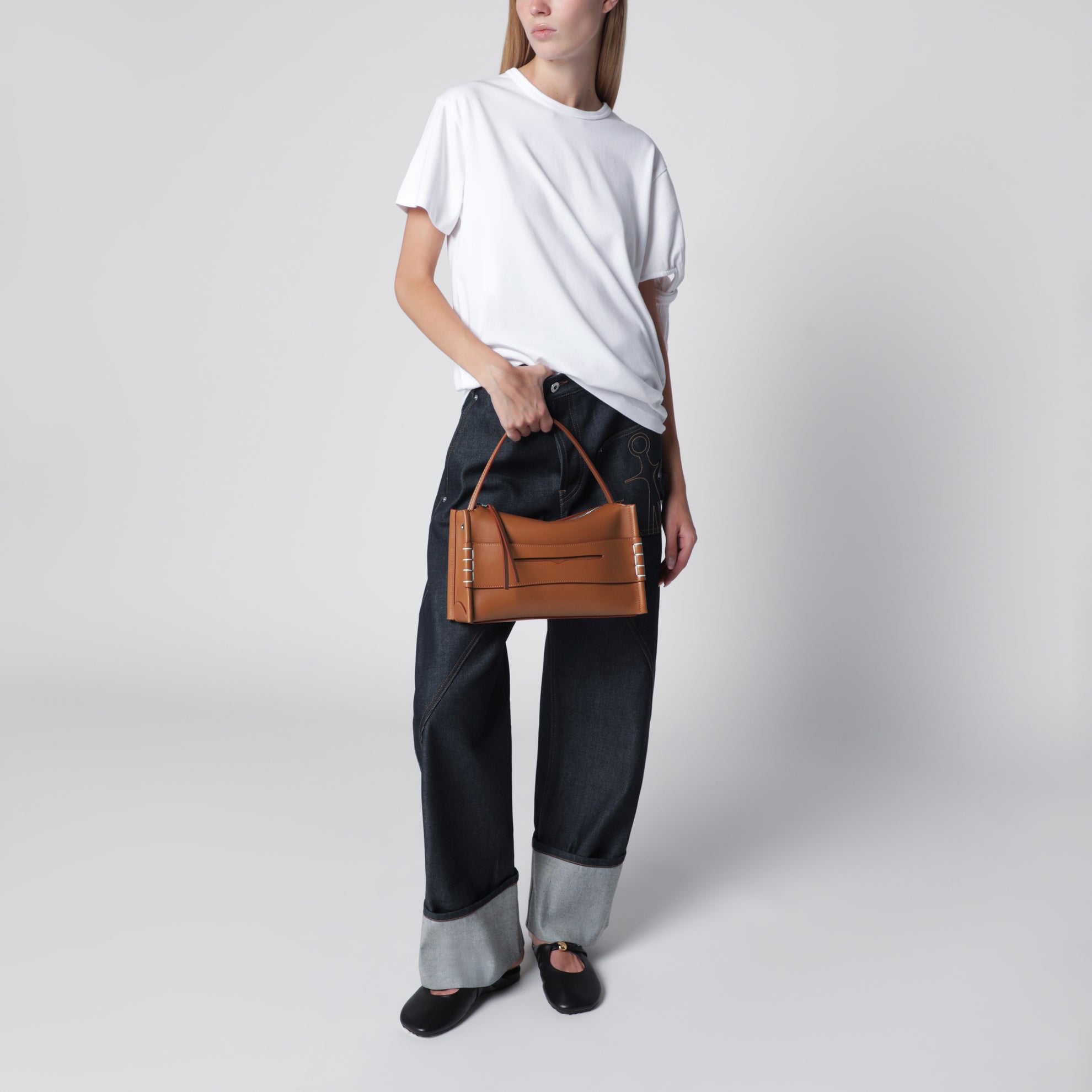 Borsa Loafer in pelle di vitello color tan