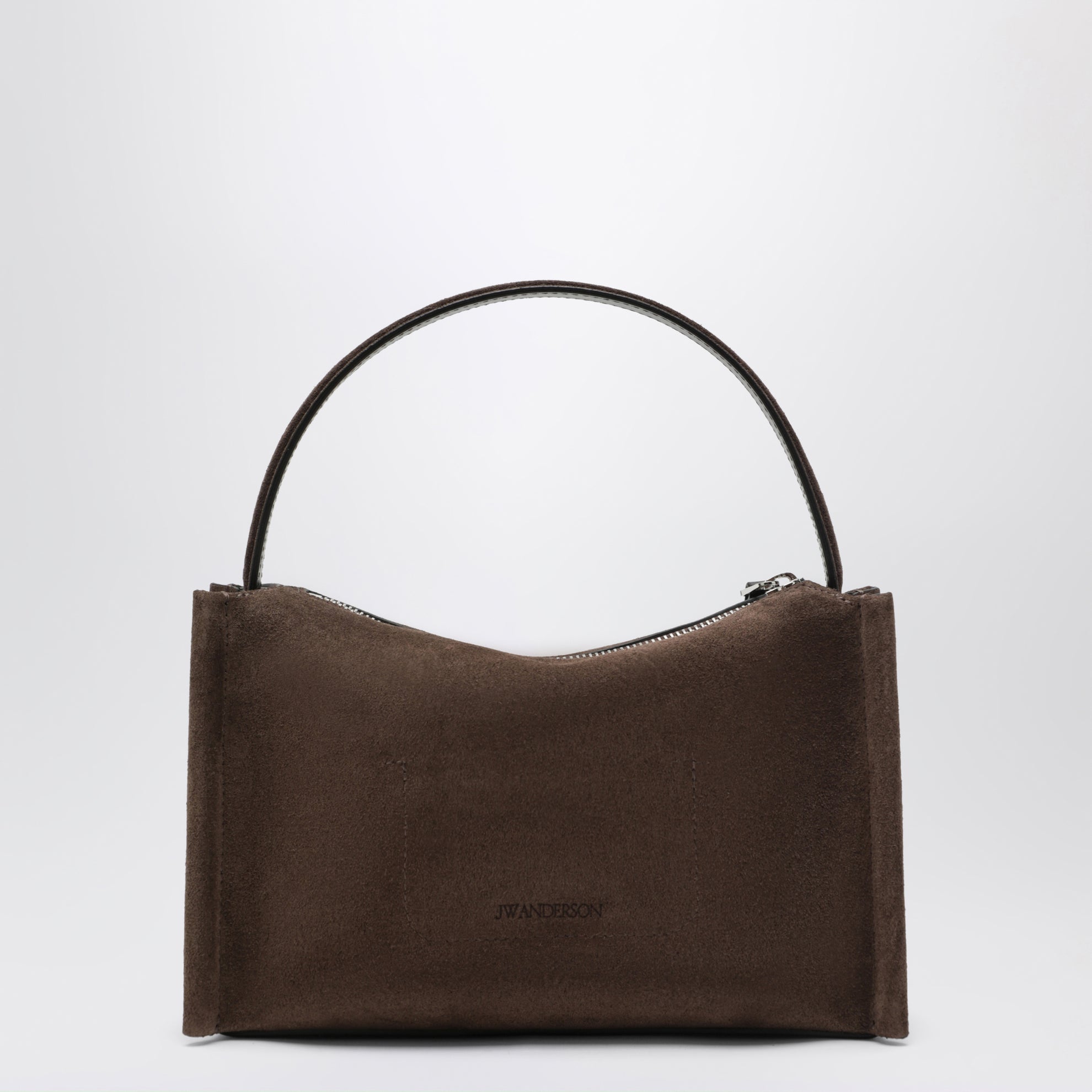 Kleine Loafer-Tasche aus braunem Veloursleder