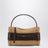 Sac Loafer petit en raphia naturel et cuir marron