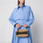 Sac Loafer petit en raphia naturel et cuir marron