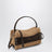 Borsa Loafer piccola in rafia naturale con dettagli marroni