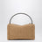 Borsa Loafer piccola in rafia naturale con dettagli marroni