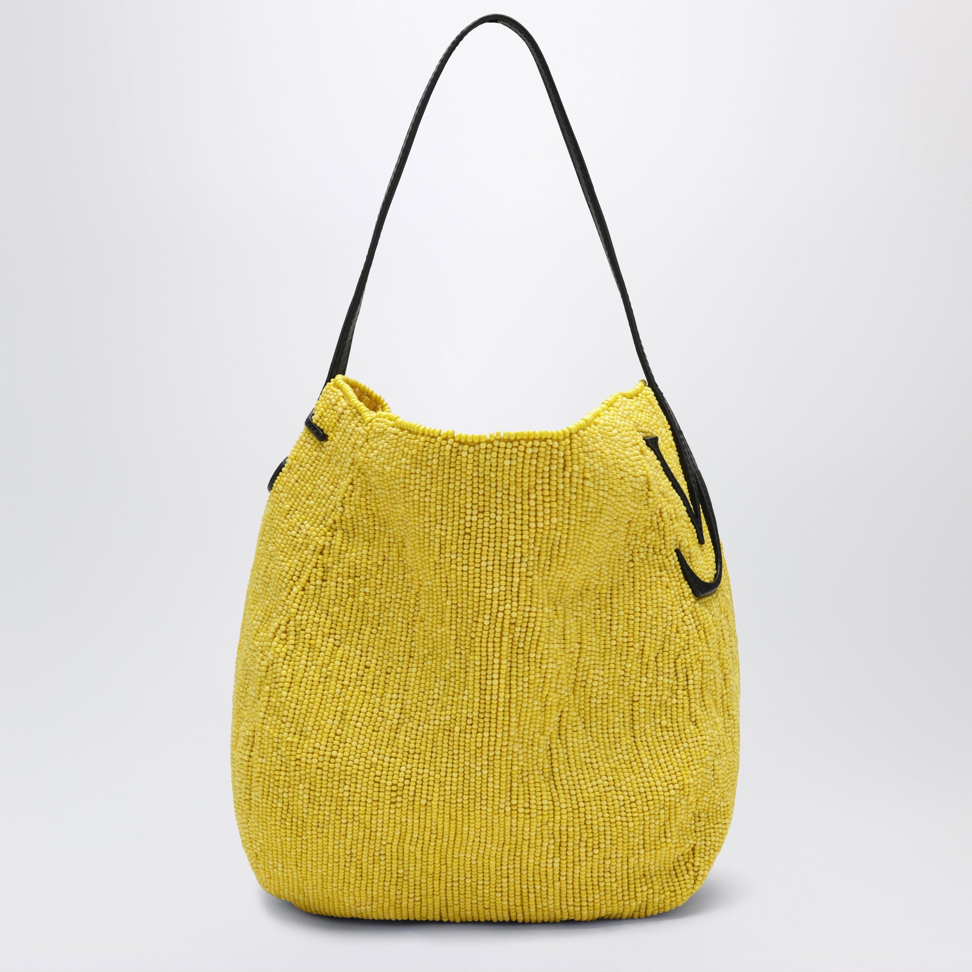 Borsa Bulb piccola in perline gialla