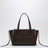 Borsa cabas Loafer allungata in pelle scamosciata marrone