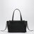 Borsa cabas Loafer allungata in pelle nera