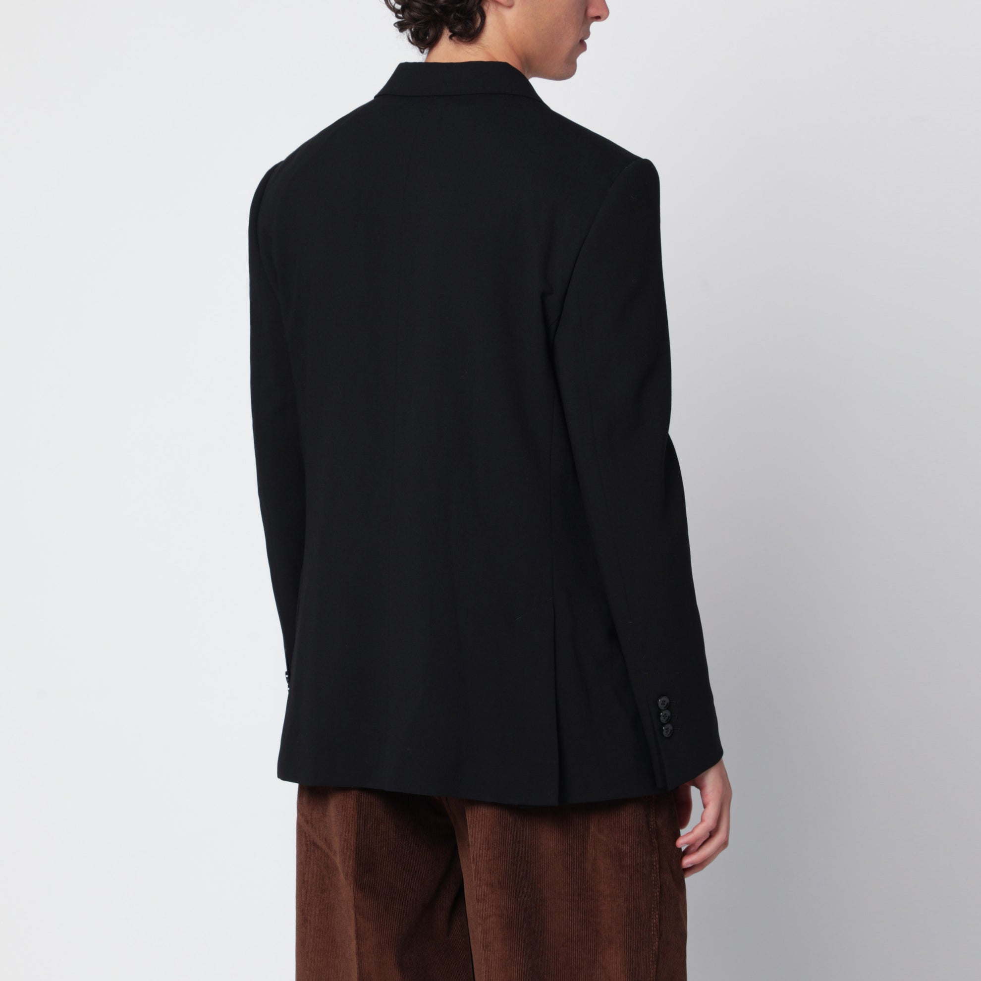 Black straight wool blazer