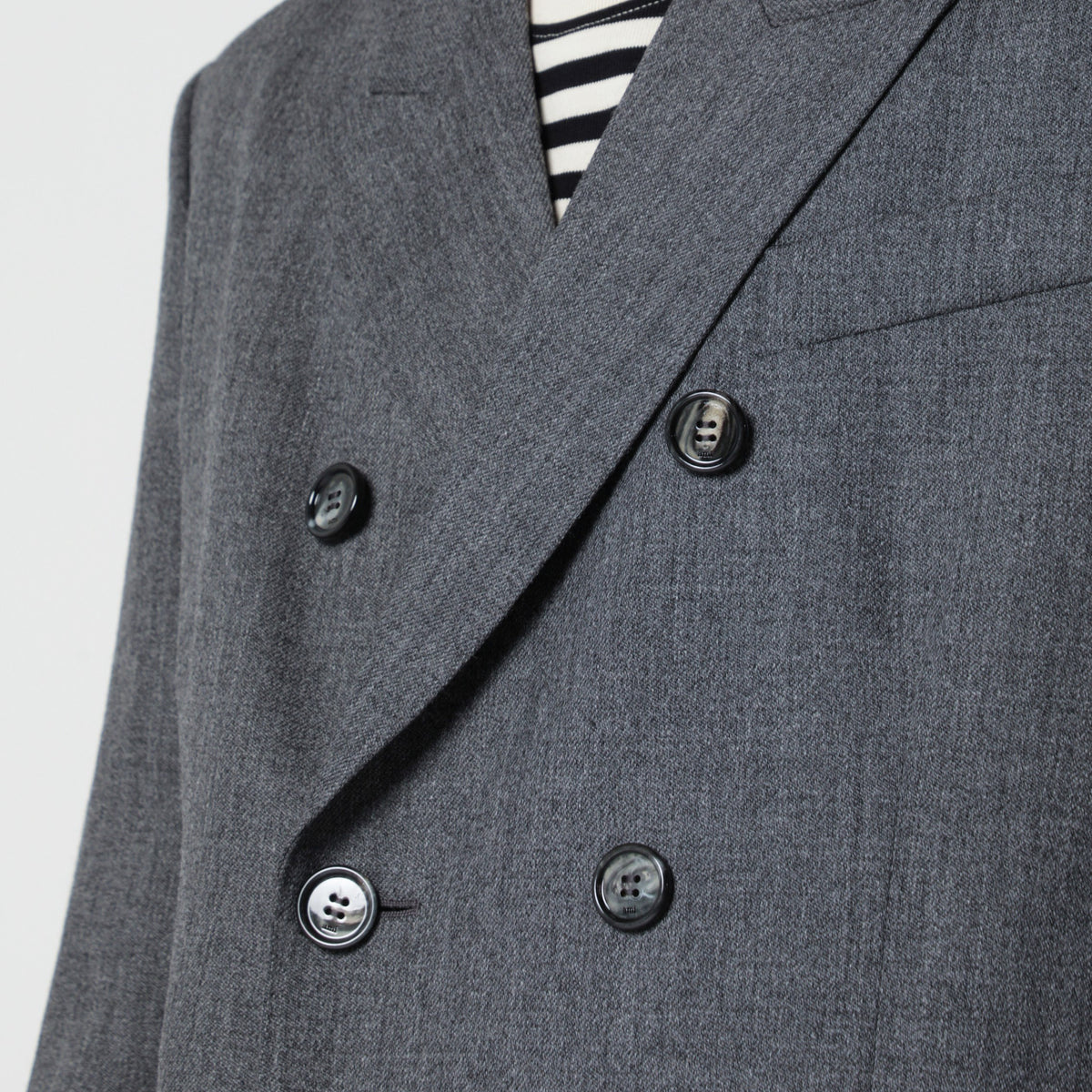 Blazer doppiopetto grigio carbone in lana vergine