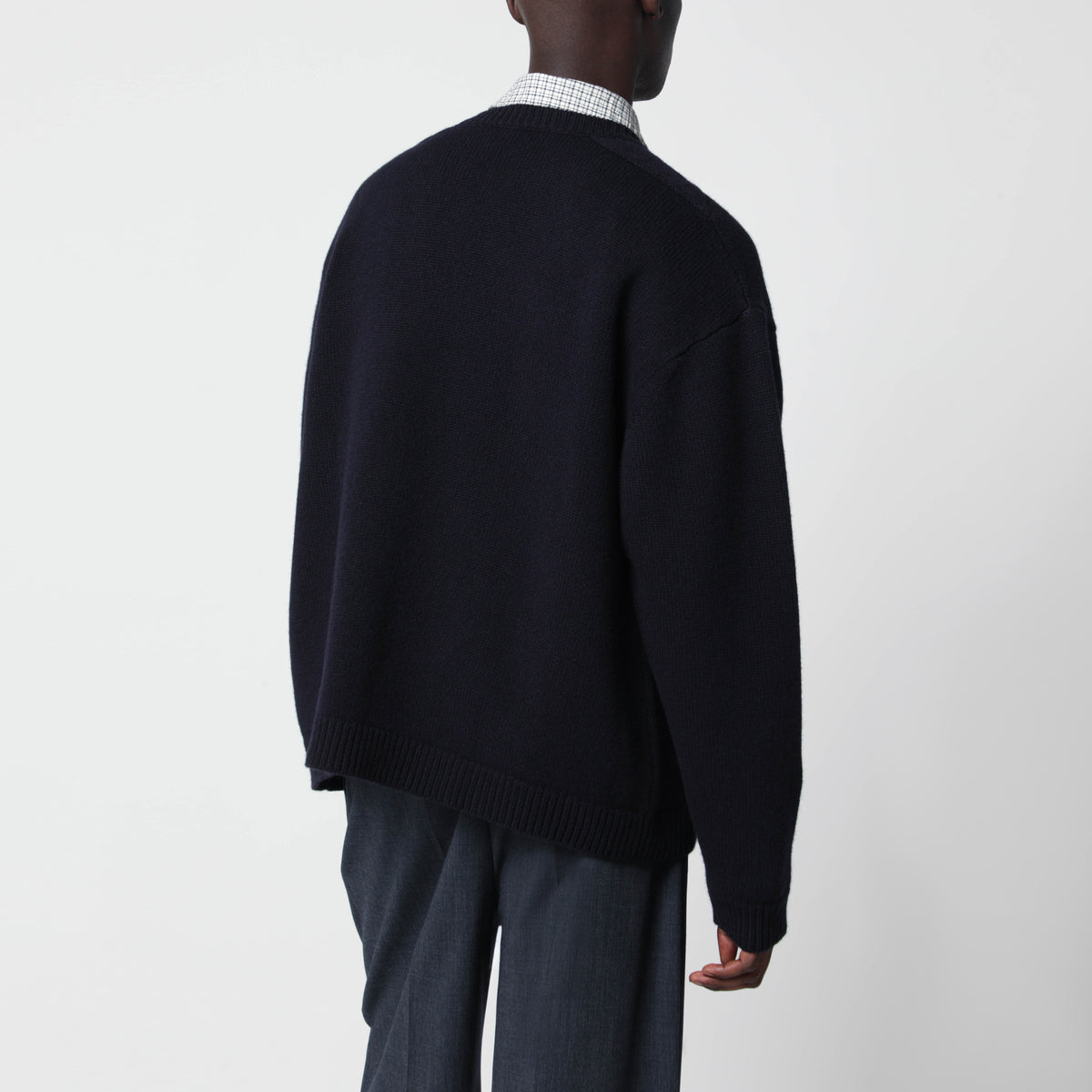 Hemyl Pullover aus dunkelmarineblauer Lammwolle