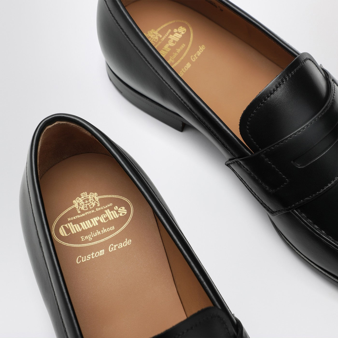 Black leather Heswall loafers