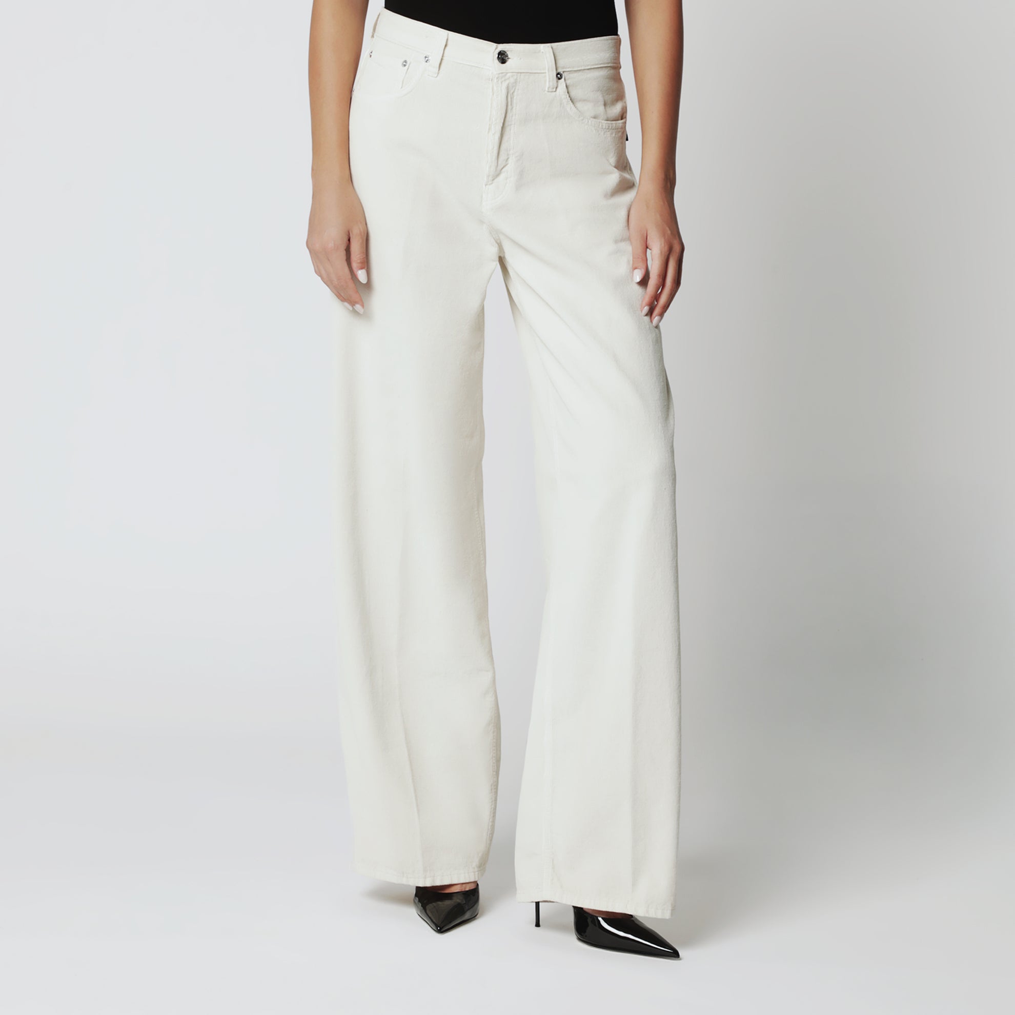 Bethany-Hose in Cremeweiß aus Cord