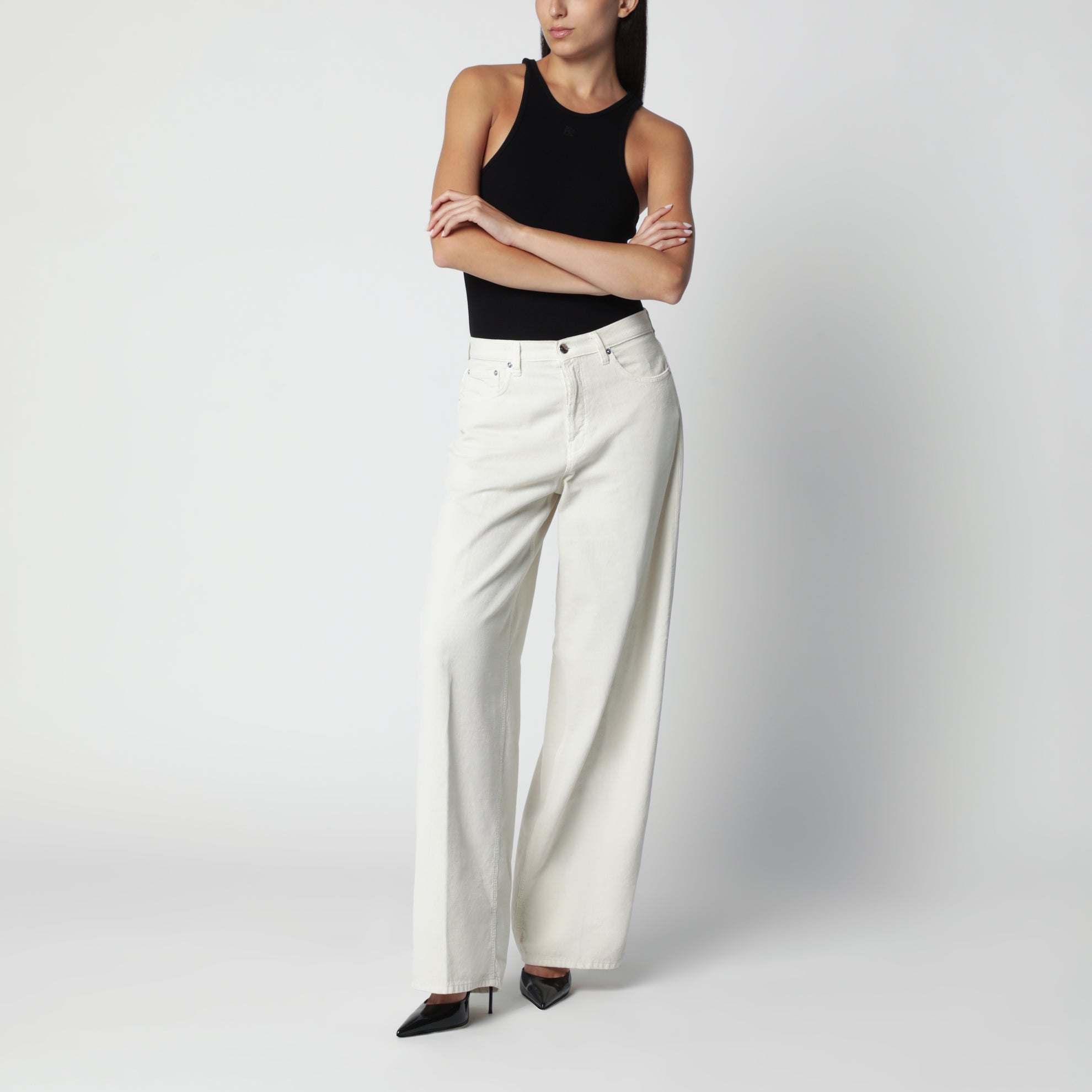 Bethany-Hose in Cremeweiß aus Cord