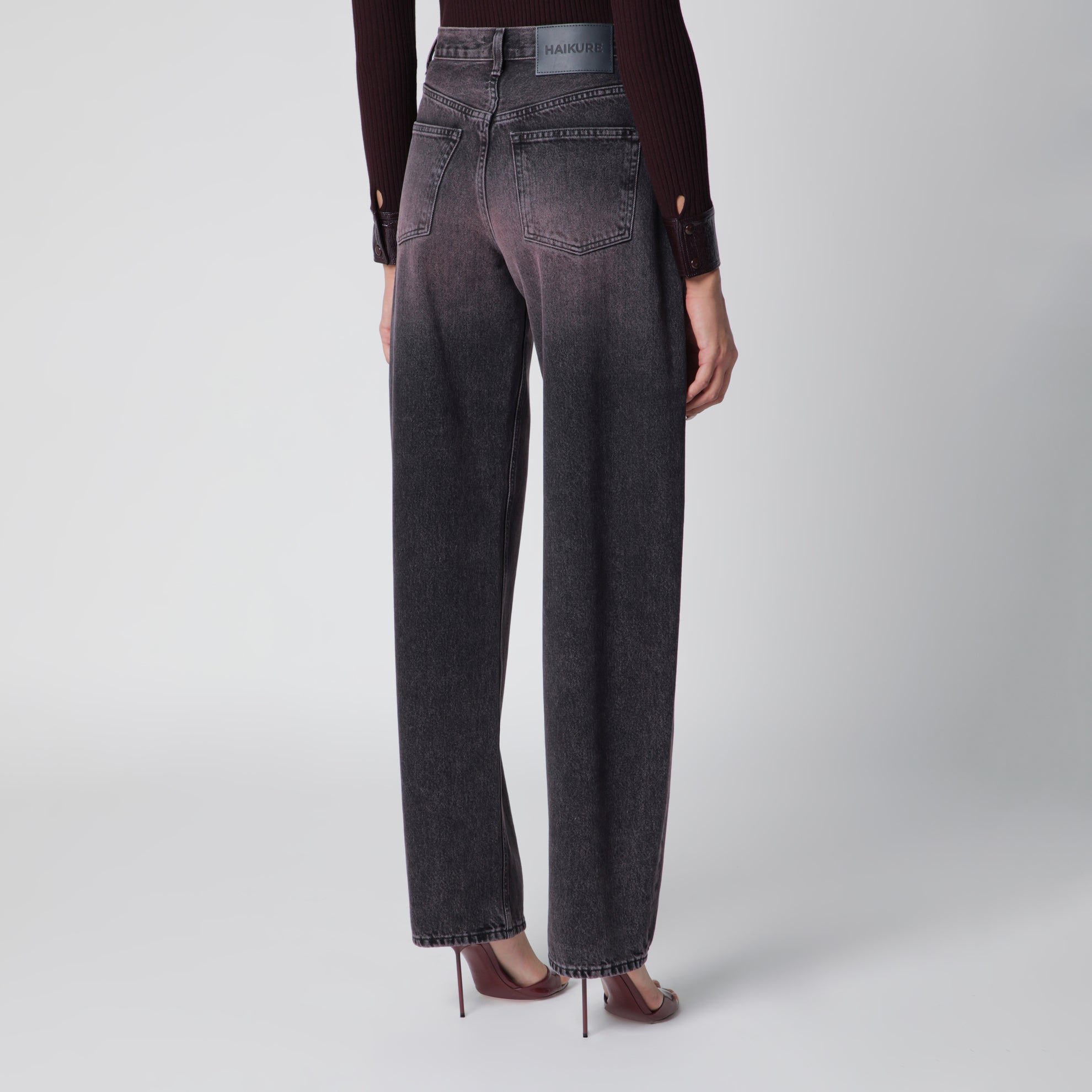 Jeans washed nero rosato