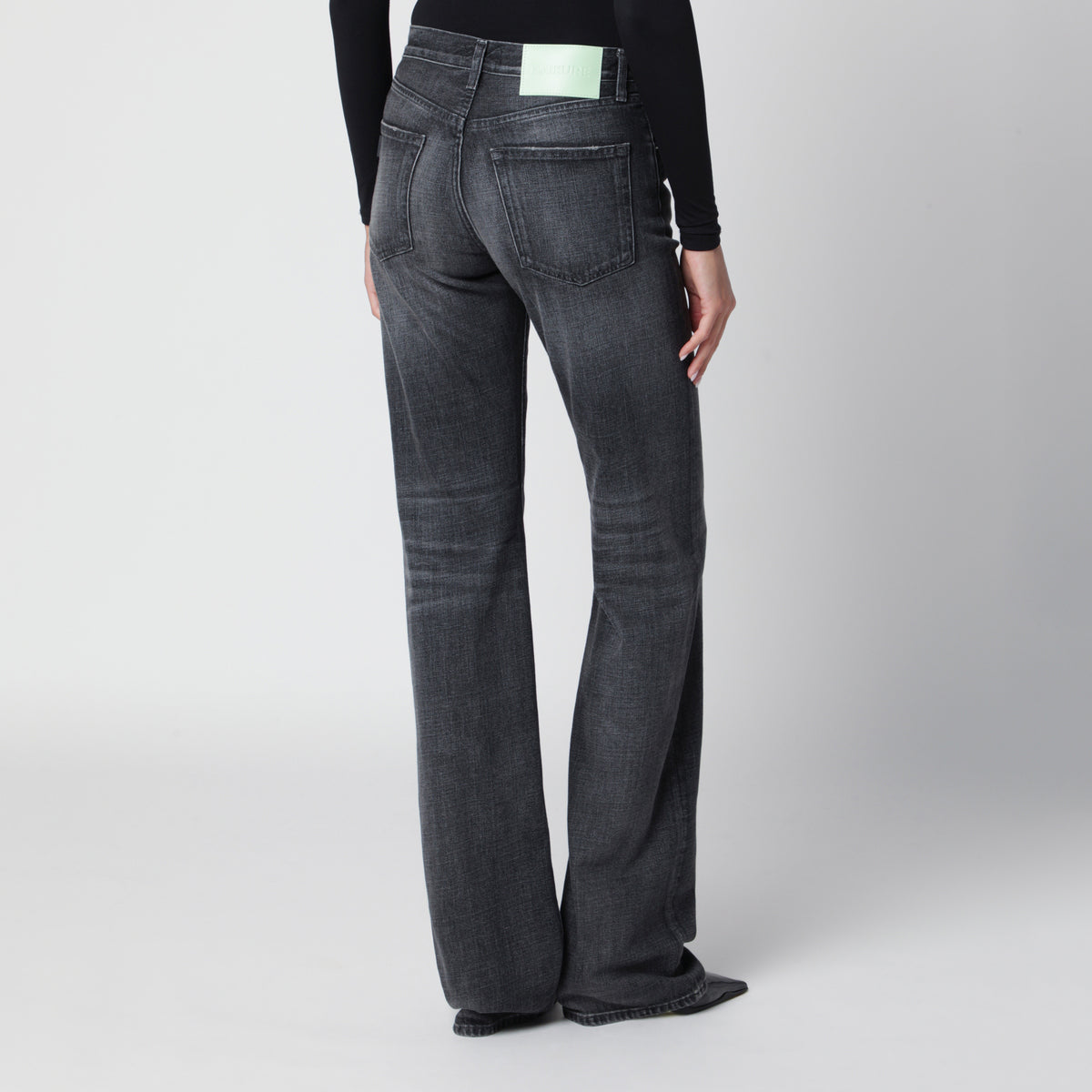 Schwarze Jeans mit geradem Bein aus Baumwolle