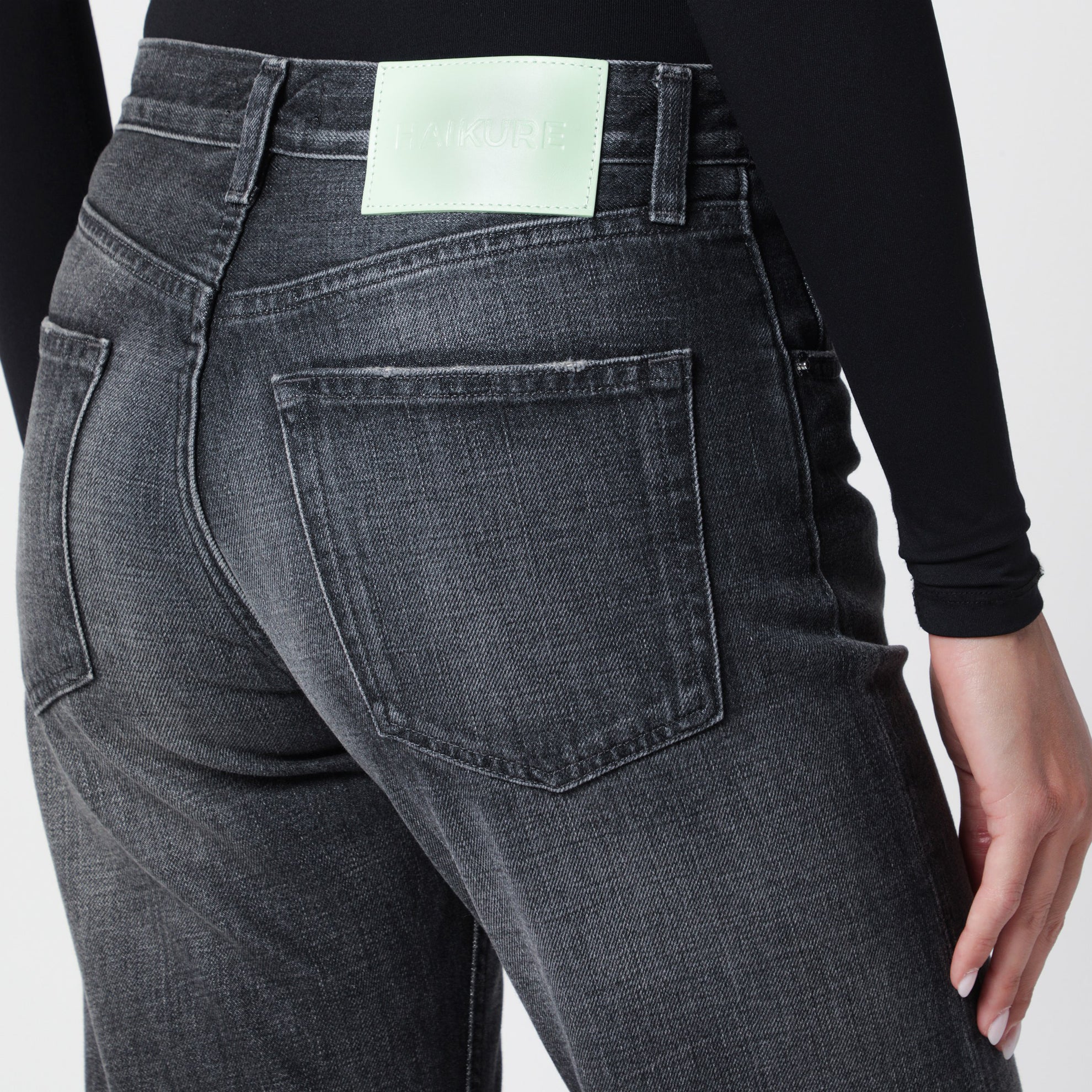 Schwarze Jeans mit geradem Bein aus Baumwolle