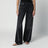 Jeans nero slavato con dettaglio zip