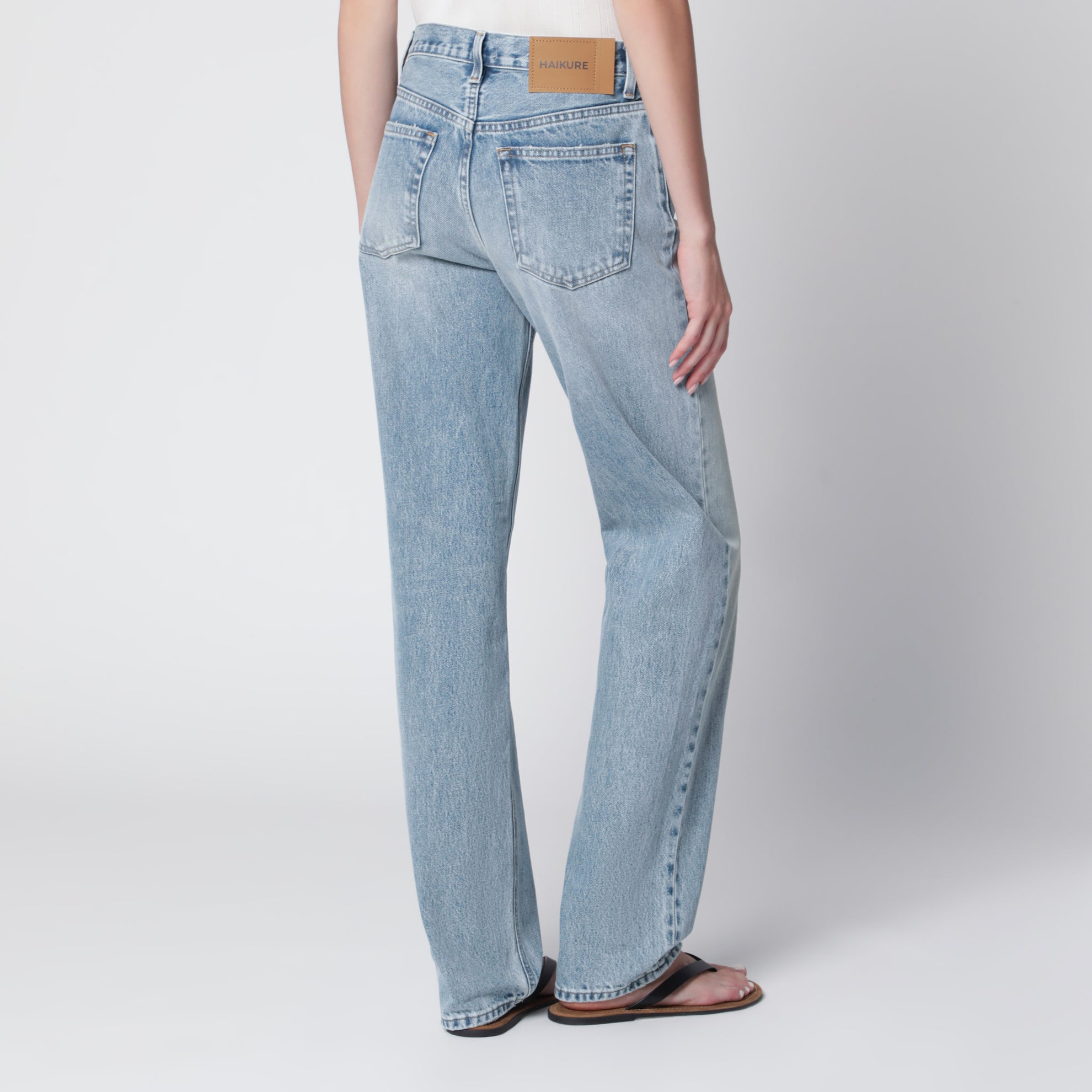 Jeans Lisa a gamba dritta in denim azzurro Pollock