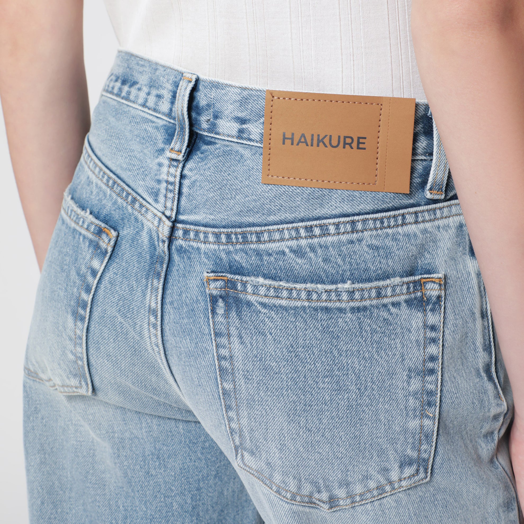 Jeans Lisa a gamba dritta in denim azzurro Pollock