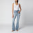 Jeans a zampa Flora in denim azzurro chiaro