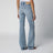 Jeans a zampa Flora in denim azzurro chiaro