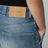Weit geschnittene blaue Jeans mit Washed-Effekt
