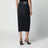 Washed black denim skirt with front zip