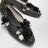 Ballerine Lily nere in PVC con fiori con perline
