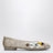 Ballerine Orchid dorate in PVC con fiori con perline